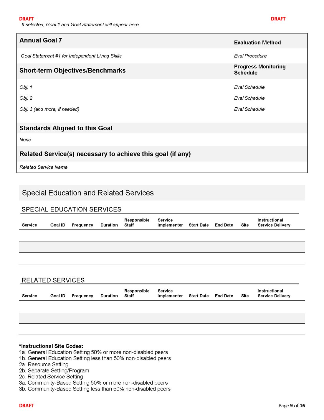 Connecticut IEP form, page 9 of 16
