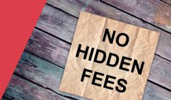 No hidden fees words on paper